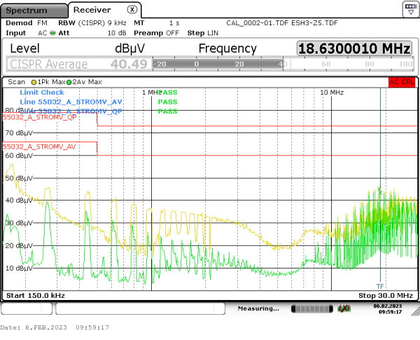 N, conducted emission 150kHz-30MHz