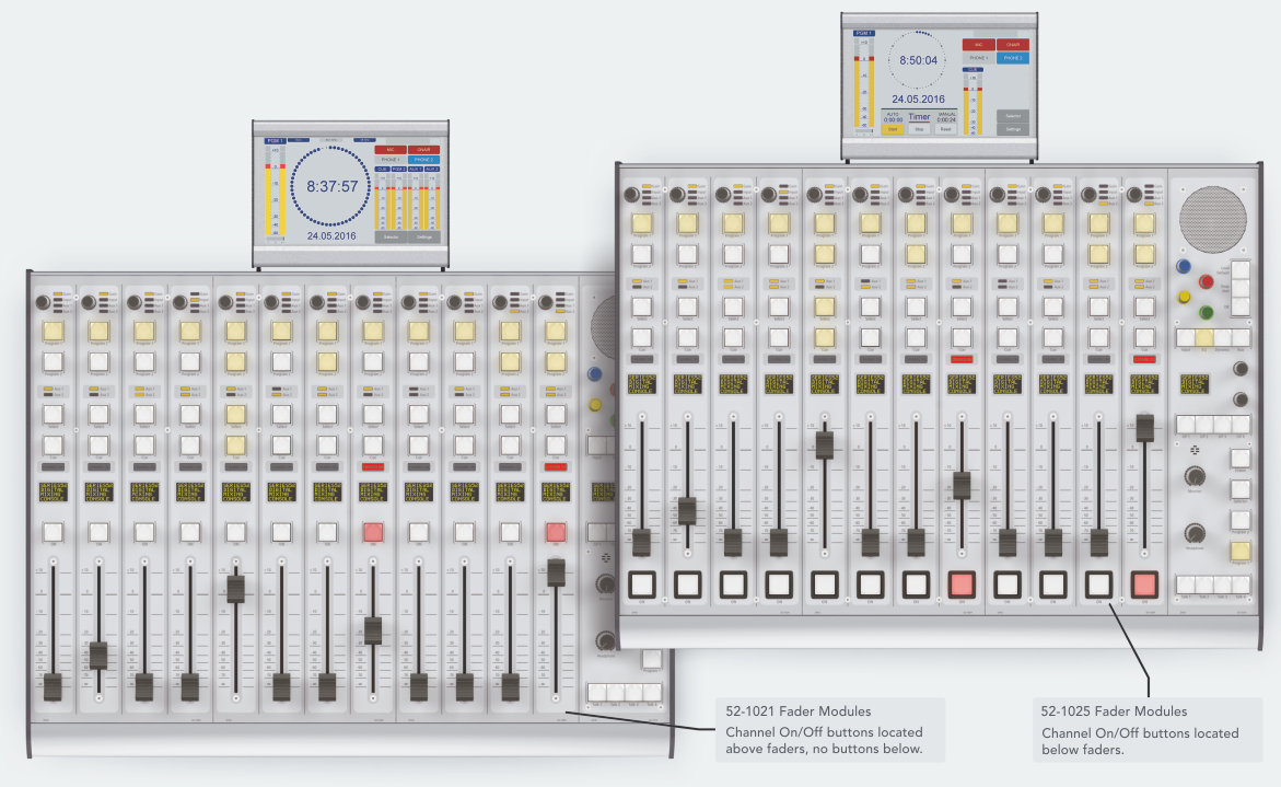 //Differences between fader modules 52-1021 and 52-1025//
