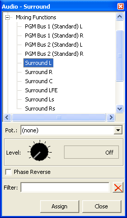 //The Audio sources window; Mixing Functions.//