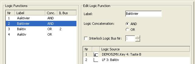 //Interlock Example 4: Changing the status using two keys, logic function 2.//